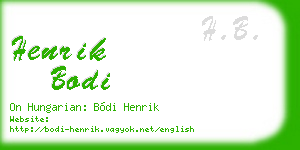 henrik bodi business card